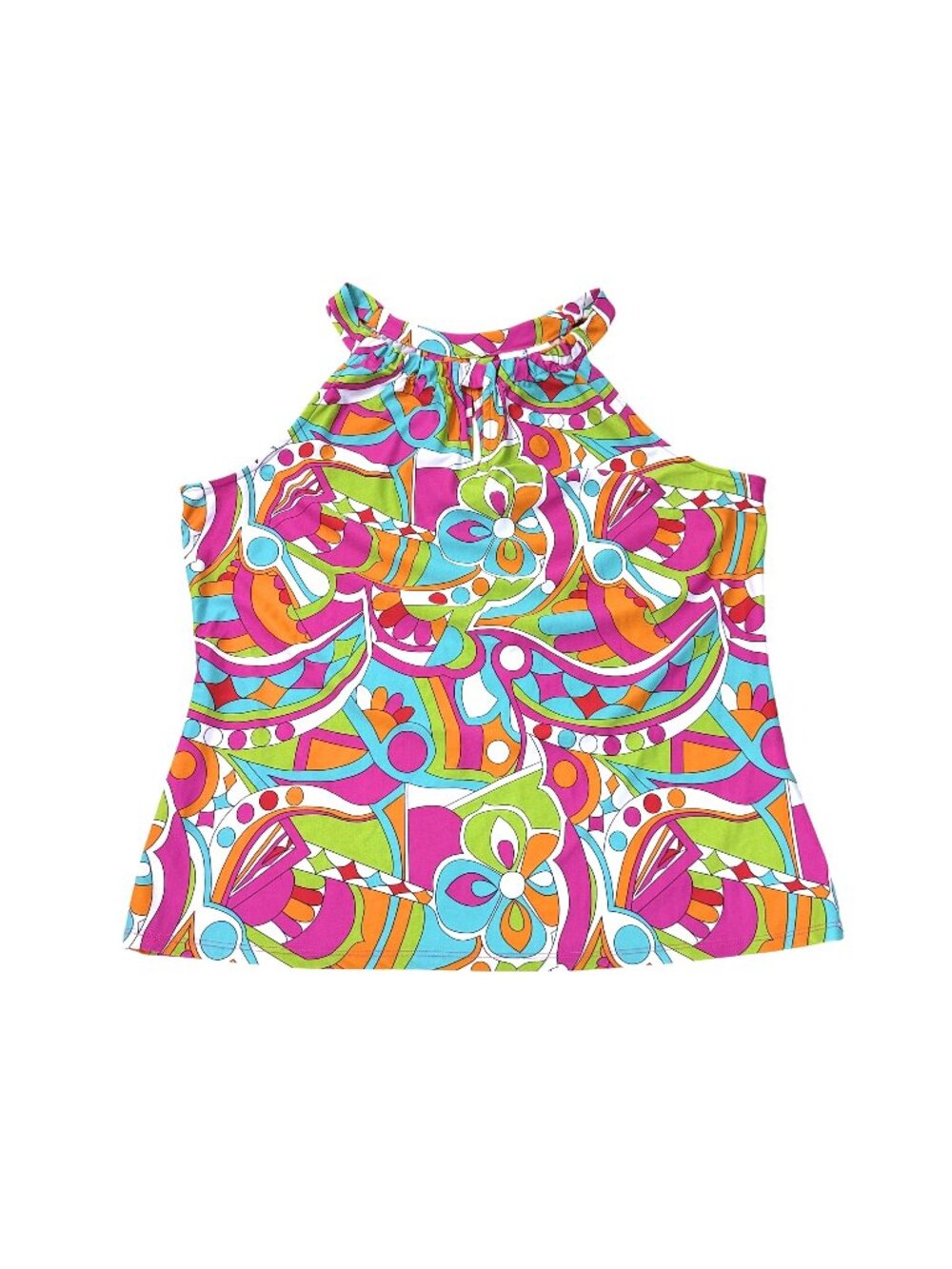 Jude Connally Women’s Multicolor Abstract Print Halter Tank Top Size Large USA